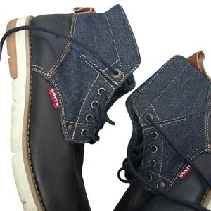 Levi's Men's Jax Lux 501 Denim & Leather Lace Up Work Streetwear Boots 8.5
